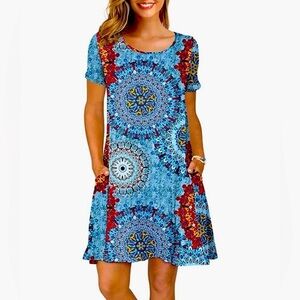 Korsis - Women's Summer Casual T Shirt Dress - 3X